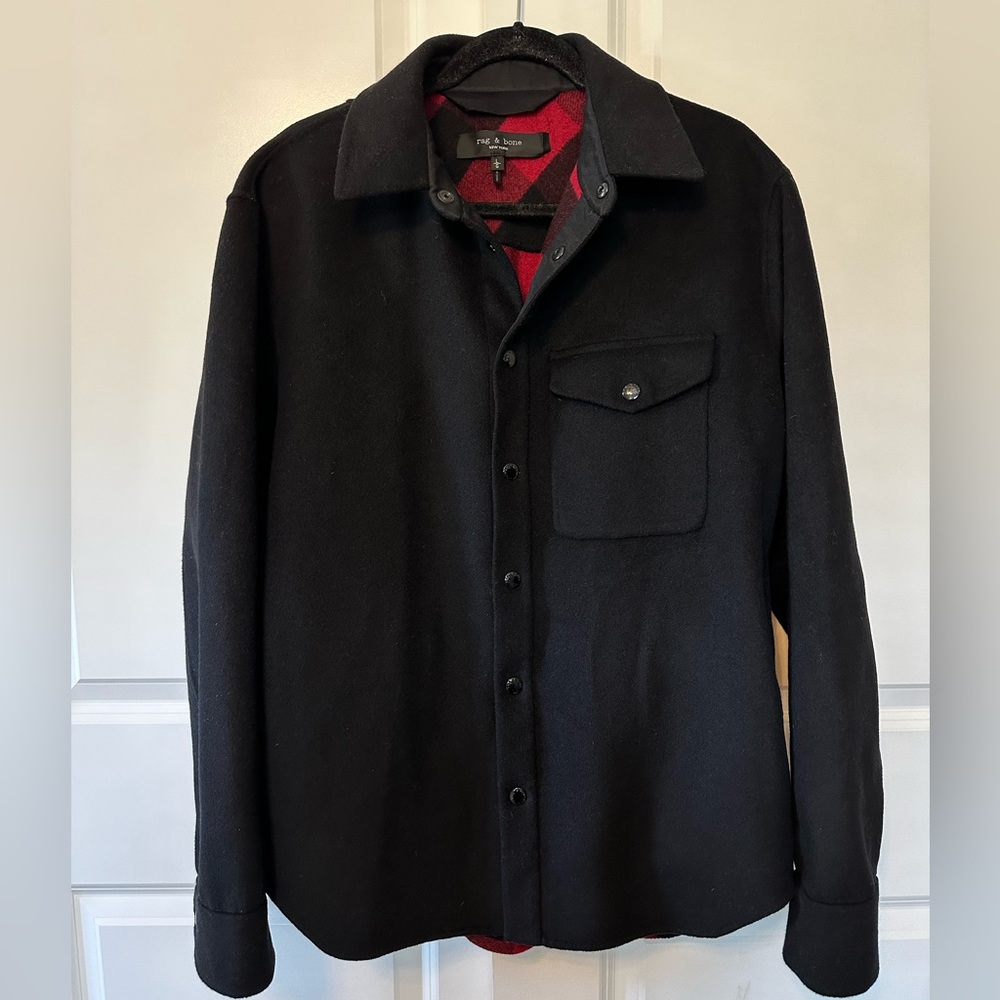 Rag and Bone Shirt Jacket, Black, Size L